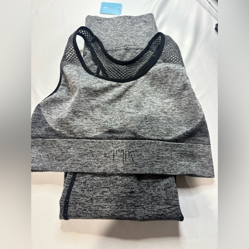 Pink Gray and Black Activewear Set